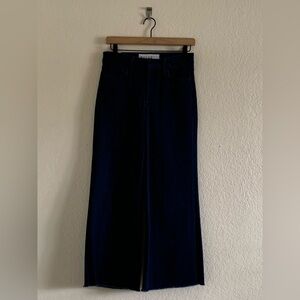 Frank & Eileen Jeans  Galway Gaucho Wide Leg Raw Hem Dark Wash Stretch Size 26